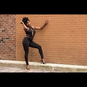 Cut Out Black Jumpsuit